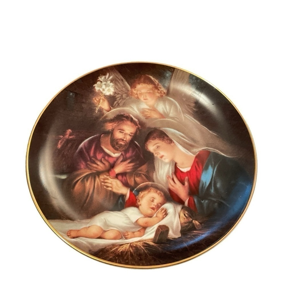 The Bradford Exchange-An Angel’s Message-Nativity Scene-Christma -Plate-Ceramic